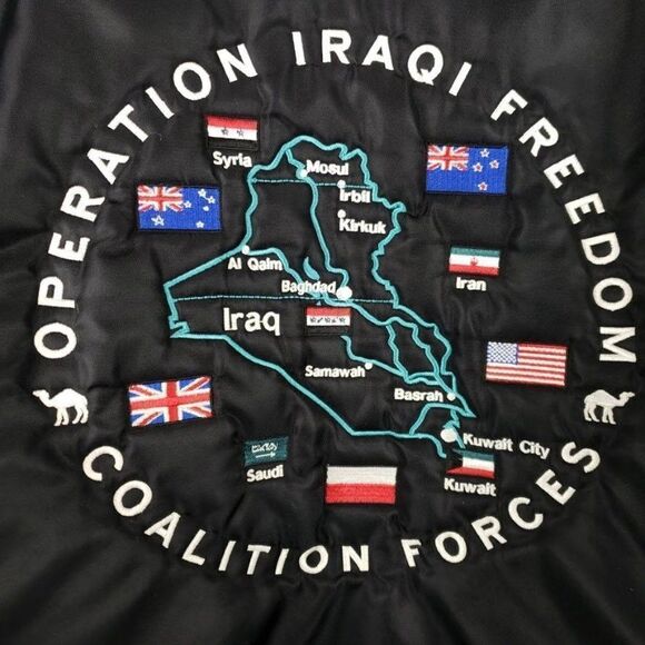 Operation Iraqi Freedom MA 1 Bomber Flight Jacket Vintage 90s US Armed Forces - Picture 6 of 8